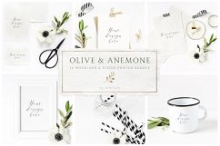 Olive &amp; anemone stock photos and mock-ups bundle Product Image 1
