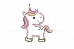 Unicorn Baby Looking Back Applique Machine Embroidery Design Product Image 3