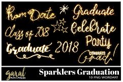 Graduation Sparklers Word Art PNG Product Image 1