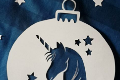 4 x UNICORN Christmas Bauble Templates Product Image 1