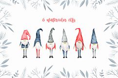 Winter Scandinavian Elfs, Nordic decor clipart watercolor Product Image 4