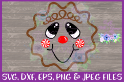 Christmas Gingerbread Man Face SVG for Cricut &amp; Silhouette Product Image 2