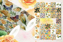 Watercolor tea yellow rose png set Product Image 5