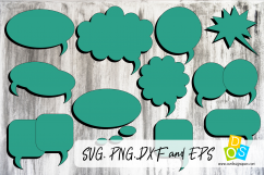 Speach Bubbles SVG, PNG, DXF and EPS files Product Image 1