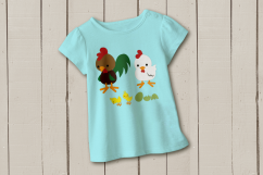 Rooster Chicken and Chick SVG Design Product Image 1