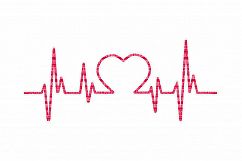 Love Heartbeat SVG Files for Silhouette and Cricut Design Space Christmas Cut File Printable Transfer Decal DXF Commercial Use Product Image 1