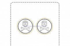 Skull and Bones ITH Halloween Feltie Embroidery Design Product Image 4