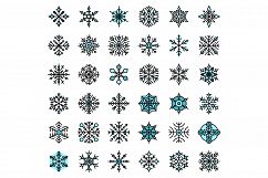 Snowflake icons vector flat Product Image 1