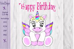 Baby unicorn with wings, unicorn, rainbow unicorn svg, cut files Product Image 1