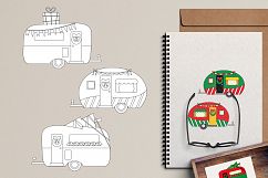 Christmas RV camper caravan clipart graphic illustrations Product Image 3