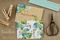 Watercolor linden leaves PNG set Product Image 4