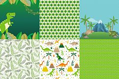 Dino Digital Scrapbooking Paper, Dinosaurus, green, jungle paper, Dinotopia paper, Craft paper, Planner sticker paper, Nature, Birthday Product Image 3