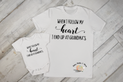 When I follow my heart I end up at Grandma&#039;s svg, onesie svg Product Image 1