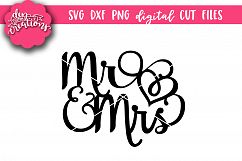 Mr &amp; Mrs cake topper - SVG - DXF - PNG Cut Files Product Image 1