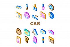Car Vehicle Details Collection Icons Set Vector Product Image 1