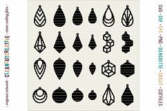 Set of 24 Faux Leather Earrings - SVG DXF EPS PNG - Cricut and Silhouette - clean cutting files Product Image 2