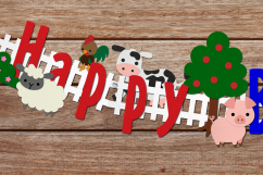 Farm Animal Party Banner SVG Design Bundle Product Image 1