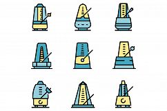 Metronome icons set vector flat Product Image 1