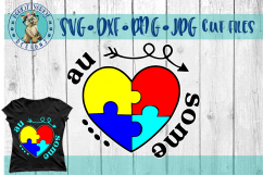 AuSome Puzzle Heart - Autism Awareness - SVG Cut File Product Image 1