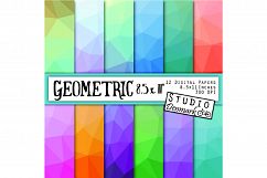 Geometric Backgrounds Digital Paper - 12 Colorful Papers Product Image 1