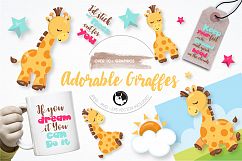 adorable giraffes graphics and illustrations Product Image 1