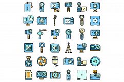 Action camera icons vector flat Product Image 1