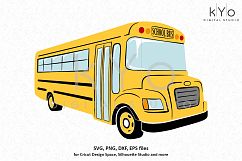 Yellow School Bus SVG PNG DXF EPS vector graphic files Product Image 1