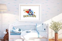 Printable Art Soccer Ball Player Stars, Wall Art, .PDF, Typo Product Image 2