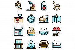 Quiet spaces icons set vector flat Product Image 1
