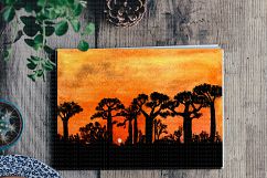Watercolor Landscape Bundle Watercolor Beach Sunset Galaxy Texture Watercolor Farm Windmill Product Image 2