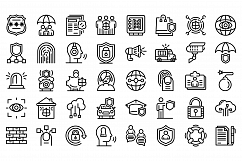 Security service icons set, outline style Product Image 1