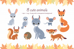 Autumn woodland. Vector animals and plants. Product Image 2