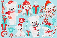 Polar Bear clipart, Winter Bear clipart, Christmas bear illustrations AMB-2274 Product Image 5
