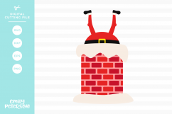 Santa Claus Stuck in Chimney SVG DXF EPS PNG Product Image 1