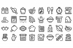 Dough icons set, outline style Product Image 1