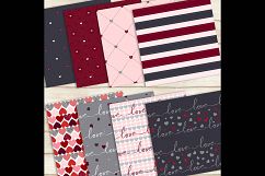 16 Seamless Red and Gray Love Valentine Digital Papers Product Image 3