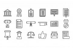 Online attestation serviceicons set, outline style Product Image 1