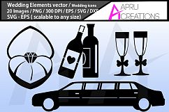 wedding silhouette svg bundle. wedding elements vector Product Image 3