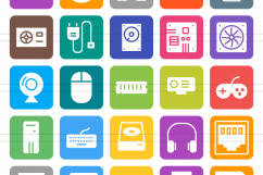 55 Computer &amp; Hardware Filled Round Corner Icons Product Image 2