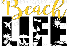 Beach Life, Sun, Fun, Summer, Quotes, Sayings, Apparel Design, Cut File, SVG, PNG, PDF for Silhouette &amp; Cricut Product Image 1