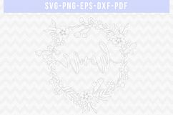 Home Wreath SVG Cut File, Laurel Papercut, DXF, PDF, PNG Product Image 2