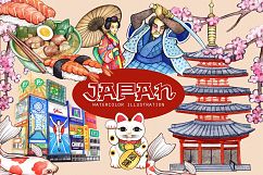 Japan Travel Watercolor cliparts Product Image 1