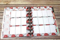 Happy Planner PRINTABLE, Weekly Insert Refill, Red Rose Polka Dots, Printable, Planner Printable, 7 x 9.25, Mambi Happy Planner Product Image 2