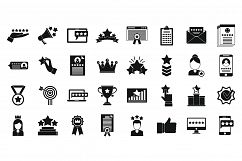 Reputation trophy icons set, simple style Product Image 1