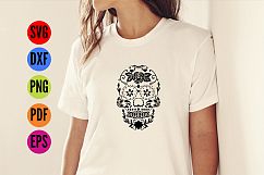 Sugar Skull Stencil SVG  Cutting File  Product Image 4