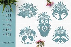 Floral Animals Bundle - SVG DXF PNG EPS JPG PDF Cut File Product Image 2