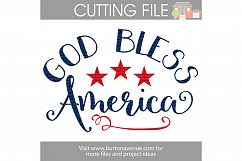 God Bless America SVG Cut File for Silhouette, Cricut, Electronic Cutters Product Image 1