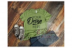 Bella Canvas Mockup 6004 Women TShirt Mockup Heather Green Product Image 1