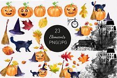 Halloween watercolor and vector Product Image 2