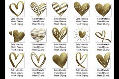 30 Realistic 24k Gold Metallic Hand Drawn Heart Clip Arts Product Image 6